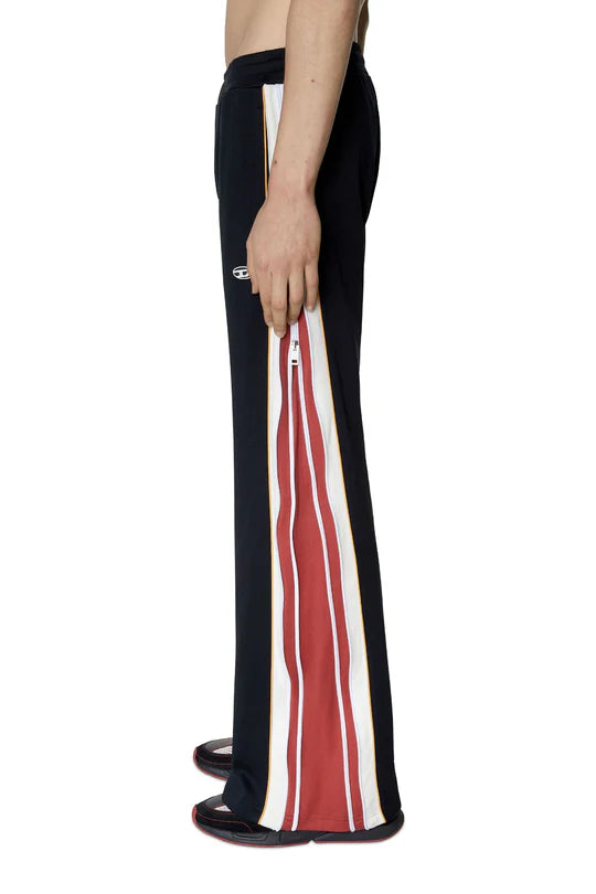 Double Zip Red Wide Leg Zip Up Baggy Pants