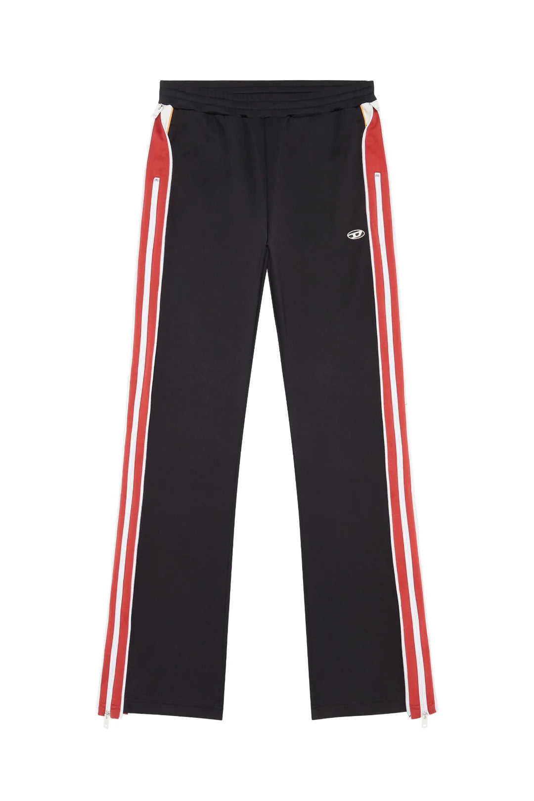 Double Zip Red Wide Leg Zip Up Baggy Pants