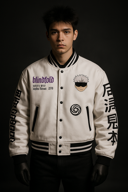 Cursed Energy Varsity Jacket – Gojo Edition