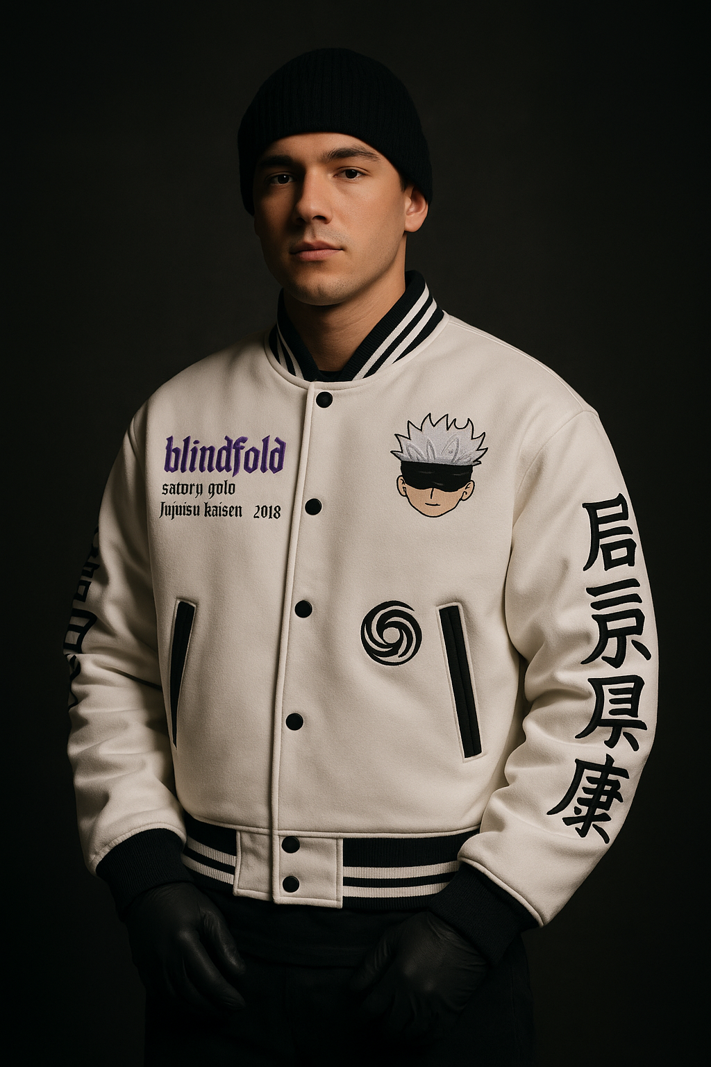 Cursed Energy Varsity Jacket – Gojo Edition
