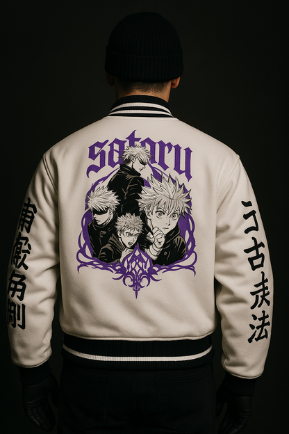 Cursed Energy Varsity Jacket – Gojo Edition